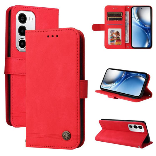 Skin Feel Life Tree Metal Button Leather Phone Case, For Realme P4R 5G / P4x 4G / C100 4G / C100i, For Realme 16 Pro+ 5G, For Realme 16 Pro 5G, For Realme P4x 5G, For Realme 15x 5G India / Realme C85 5G, For Realme C85 Pro 4G, For Realme 15T 5G        ...