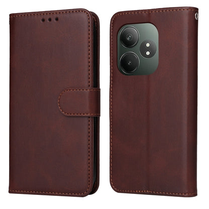 Classic Calf Texture Flip Leather Phone Case, For Realme 16 Pro+ 5G, For Realme 16 Pro 5G, For Realme 15x 5G India / Realme C85 5G, For Realme C85 Pro 4G, For Realme 15T 5G, For Realme Narzo 80 Lite 4G / C71 India, For Realme 15 5G / Realme 15 Pro 5G  ...