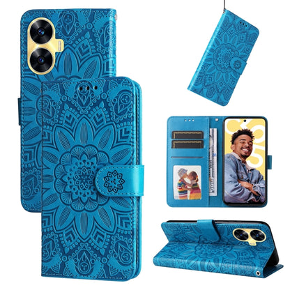 Embossed Sunflower Leather Phone Case, For Realme C67 4G Global, For Realme C67 Global / 11 5G Taiwan Version, For Realme 11 4G Global, For Realme C53 / Narzo N53, For Realme 11, For Realme 11 Pro / 11 Pro+, For Realme C65 4G, For Realme C55           ...