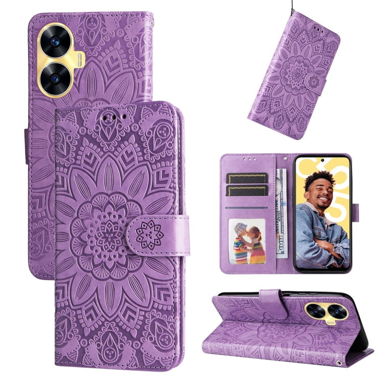 Embossed Sunflower Leather Phone Case, For Realme C67 4G Global, For Realme C67 Global / 11 5G Taiwan Version, For Realme 11 4G Global, For Realme C53 / Narzo N53, For Realme 11, For Realme 11 Pro / 11 Pro+, For Realme C65 4G, For Realme C55           ...