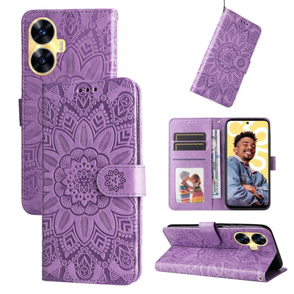 Embossed Sunflower Leather Phone Case, For Realme C67 4G Global, For Realme C67 Global / 11 5G Taiwan Version, For Realme 11 4G Global, For Realme C53 / Narzo N53, For Realme 11, For Realme 11 Pro / 11 Pro+, For Realme C65 4G, For Realme C55           ...