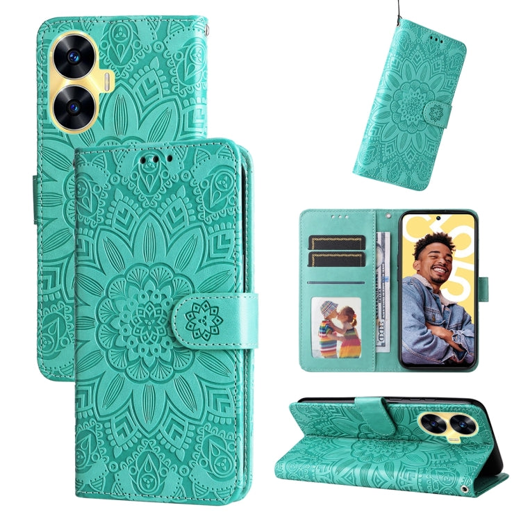 Embossed Sunflower Leather Phone Case, For Realme C67 4G Global, For Realme C67 Global / 11 5G Taiwan Version, For Realme 11 4G Global, For Realme C53 / Narzo N53, For Realme 11, For Realme 11 Pro / 11 Pro+, For Realme C65 4G, For Realme C55           ...