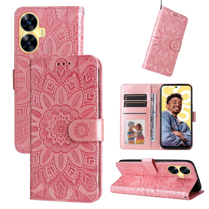 Embossed Sunflower Leather Phone Case, For Realme C67 4G Global, For Realme C67 Global / 11 5G Taiwan Version, For Realme 11 4G Global, For Realme C53 / Narzo N53, For Realme 11, For Realme 11 Pro / 11 Pro+, For Realme C65 4G, For Realme C55           ...
