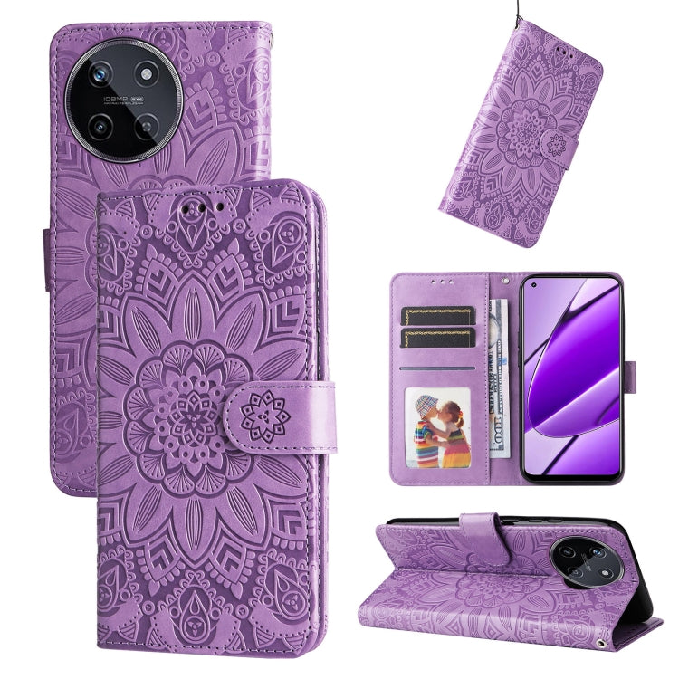 Embossed Sunflower Leather Phone Case, For Realme C67 4G Global, For Realme C67 Global / 11 5G Taiwan Version, For Realme 11 4G Global, For Realme C53 / Narzo N53, For Realme 11, For Realme 11 Pro / 11 Pro+, For Realme C65 4G, For Realme C55           ...