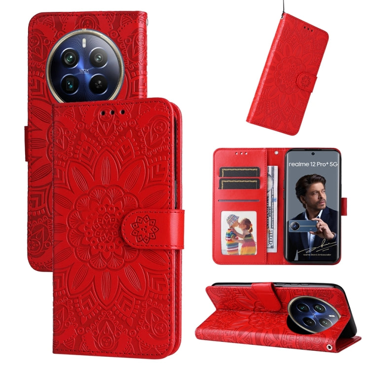 Embossed Sunflower Leather Phone Case, For Realme 16 Pro+ 5G, For Realme 16 Pro 5G, For Realme 15x 5G India / Realme C85 5G, For Realme C85 Pro 4G, For Realme 15T 5G, For Realme Narzo 80 Lite 4G / C71 India, For Realme 15 5G / Realme 15 Pro 5G         ...