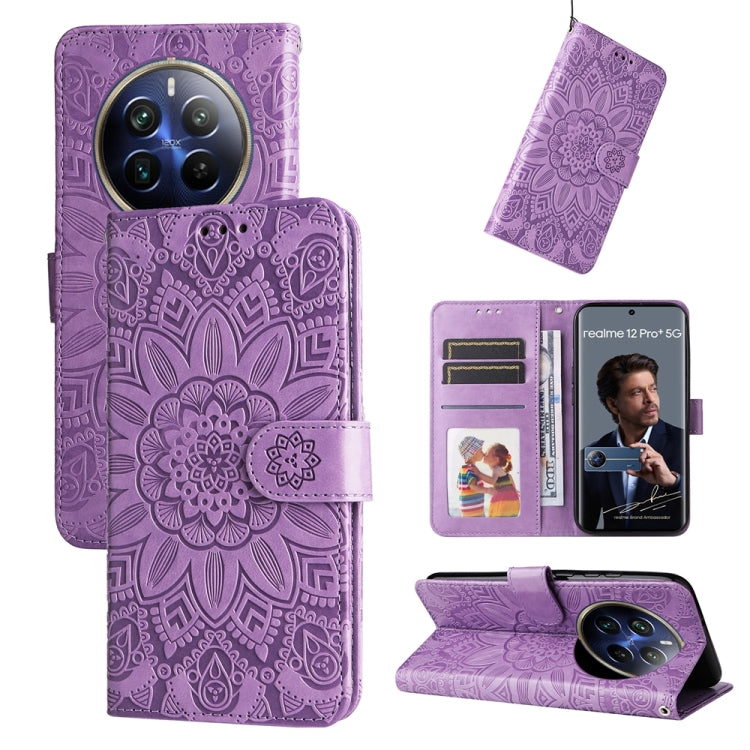 Embossed Sunflower Leather Phone Case, For Realme 16 Pro+ 5G, For Realme 16 Pro 5G, For Realme 15x 5G India / Realme C85 5G, For Realme C85 Pro 4G, For Realme 15T 5G, For Realme Narzo 80 Lite 4G / C71 India, For Realme 15 5G / Realme 15 Pro 5G         ...