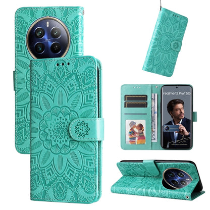 Embossed Sunflower Leather Phone Case, For Realme 16 Pro+ 5G, For Realme 16 Pro 5G, For Realme 15x 5G India / Realme C85 5G, For Realme C85 Pro 4G, For Realme 15T 5G, For Realme Narzo 80 Lite 4G / C71 India, For Realme 15 5G / Realme 15 Pro 5G         ...