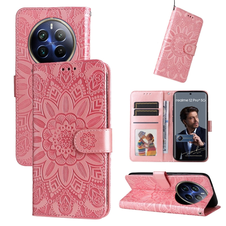 Embossed Sunflower Leather Phone Case, For Realme 16 Pro+ 5G, For Realme 16 Pro 5G, For Realme 15x 5G India / Realme C85 5G, For Realme C85 Pro 4G, For Realme 15T 5G, For Realme Narzo 80 Lite 4G / C71 India, For Realme 15 5G / Realme 15 Pro 5G         ...