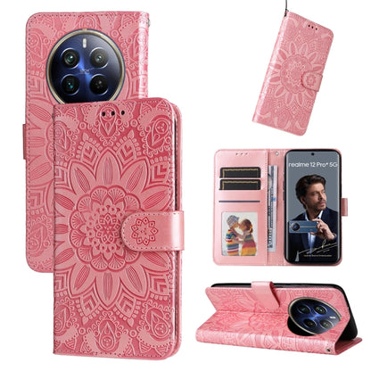 Embossed Sunflower Leather Phone Case, For Realme 16 Pro+ 5G, For Realme 16 Pro 5G, For Realme 15x 5G India / Realme C85 5G, For Realme C85 Pro 4G, For Realme 15T 5G, For Realme Narzo 80 Lite 4G / C71 India, For Realme 15 5G / Realme 15 Pro 5G         ...