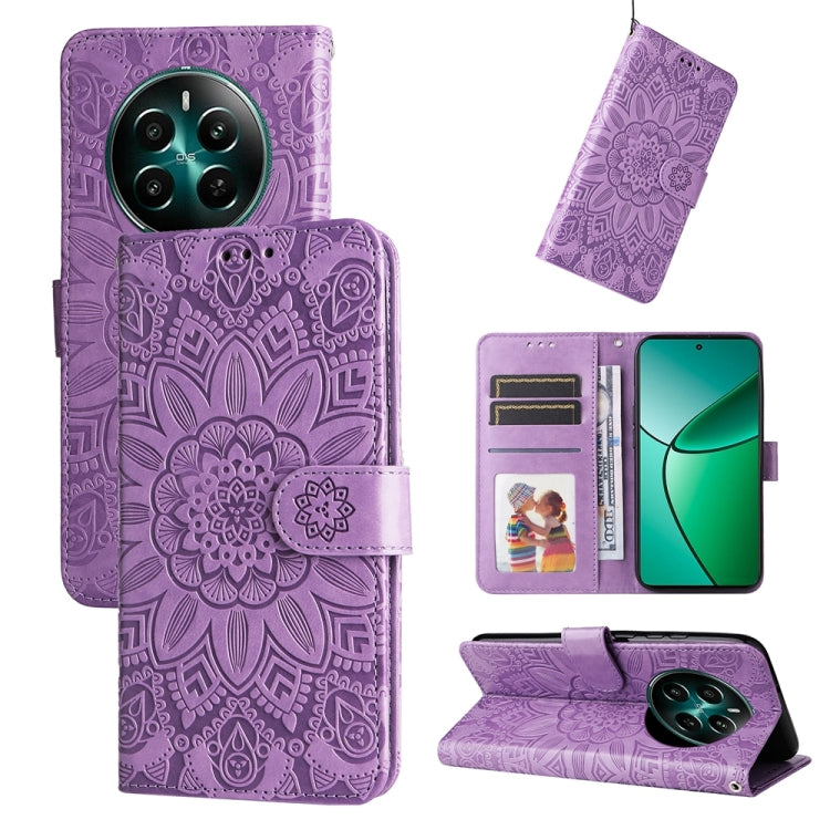 Embossed Sunflower Leather Phone Case, For Realme 16 Pro+ 5G, For Realme 16 Pro 5G, For Realme 15x 5G India / Realme C85 5G, For Realme C85 Pro 4G, For Realme 15T 5G, For Realme Narzo 80 Lite 4G / C71 India, For Realme 15 5G / Realme 15 Pro 5G         ...