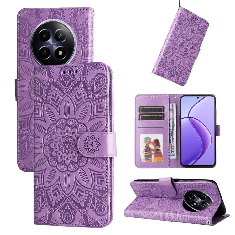 Embossed Sunflower Leather Phone Case, For Realme 16 Pro+ 5G, For Realme 16 Pro 5G, For Realme 15x 5G India / Realme C85 5G, For Realme C85 Pro 4G, For Realme 15T 5G, For Realme Narzo 80 Lite 4G / C71 India, For Realme 15 5G / Realme 15 Pro 5G         ...