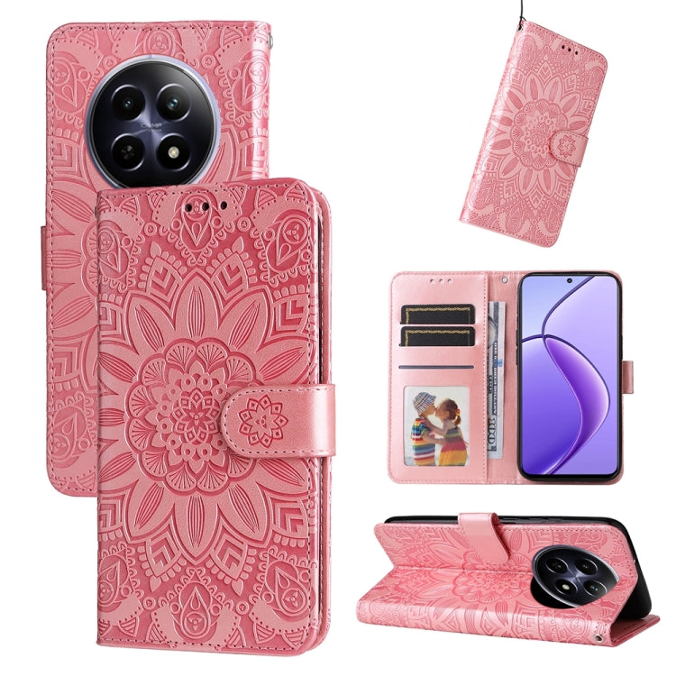 Embossed Sunflower Leather Phone Case, For Realme 16 Pro+ 5G, For Realme 16 Pro 5G, For Realme 15x 5G India / Realme C85 5G, For Realme C85 Pro 4G, For Realme 15T 5G, For Realme Narzo 80 Lite 4G / C71 India, For Realme 15 5G / Realme 15 Pro 5G         ...