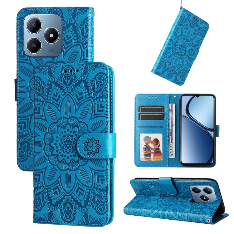 Embossed Sunflower Leather Phone Case, For Realme 16 Pro+ 5G, For Realme 16 Pro 5G, For Realme 15x 5G India / Realme C85 5G, For Realme C85 Pro 4G, For Realme 15T 5G, For Realme Narzo 80 Lite 4G / C71 India, For Realme 15 5G / Realme 15 Pro 5G         ...