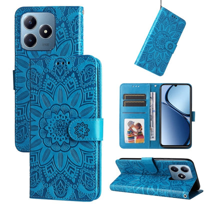 Embossed Sunflower Leather Phone Case, For Realme 16 Pro+ 5G, For Realme 16 Pro 5G, For Realme 15x 5G India / Realme C85 5G, For Realme C85 Pro 4G, For Realme 15T 5G, For Realme Narzo 80 Lite 4G / C71 India, For Realme 15 5G / Realme 15 Pro 5G         ...