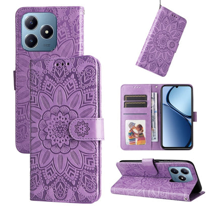 Embossed Sunflower Leather Phone Case, For Realme 16 Pro+ 5G, For Realme 16 Pro 5G, For Realme 15x 5G India / Realme C85 5G, For Realme C85 Pro 4G, For Realme 15T 5G, For Realme Narzo 80 Lite 4G / C71 India, For Realme 15 5G / Realme 15 Pro 5G         ...