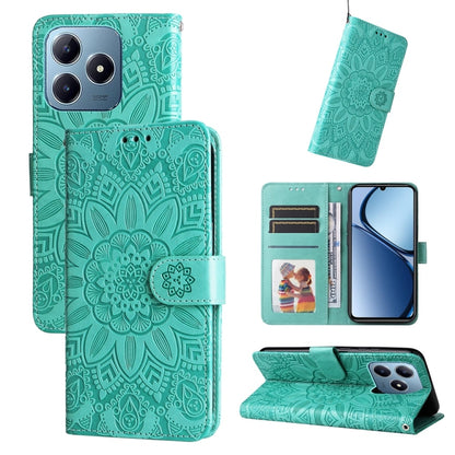 Embossed Sunflower Leather Phone Case, For Realme 16 Pro+ 5G, For Realme 16 Pro 5G, For Realme 15x 5G India / Realme C85 5G, For Realme C85 Pro 4G, For Realme 15T 5G, For Realme Narzo 80 Lite 4G / C71 India, For Realme 15 5G / Realme 15 Pro 5G         ...