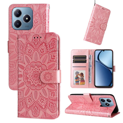 Embossed Sunflower Leather Phone Case, For Realme 16 Pro+ 5G, For Realme 16 Pro 5G, For Realme 15x 5G India / Realme C85 5G, For Realme C85 Pro 4G, For Realme 15T 5G, For Realme Narzo 80 Lite 4G / C71 India, For Realme 15 5G / Realme 15 Pro 5G         ...