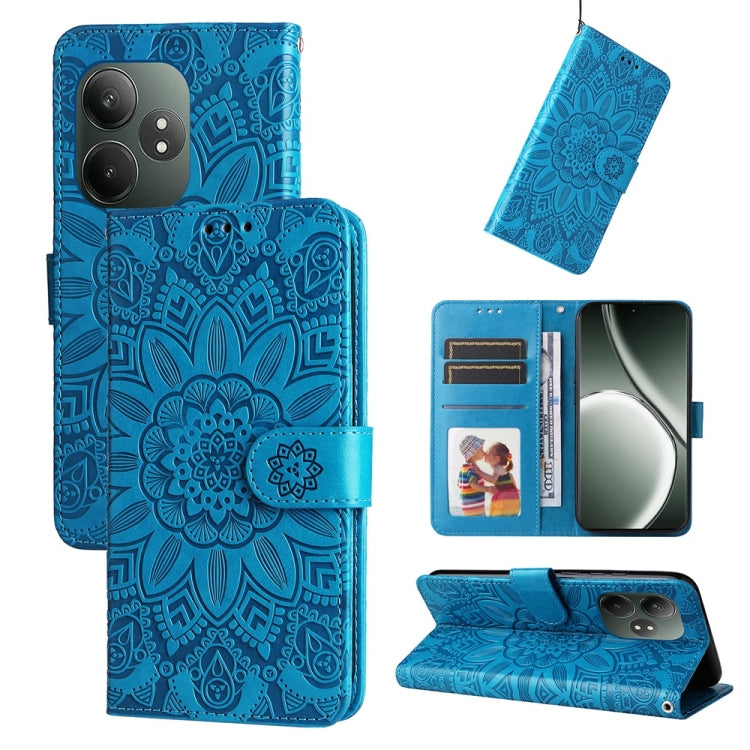 Embossed Sunflower Leather Phone Case, For Realme 16 Pro+ 5G, For Realme 16 Pro 5G, For Realme 15x 5G India / Realme C85 5G, For Realme C85 Pro 4G, For Realme 15T 5G, For Realme Narzo 80 Lite 4G / C71 India, For Realme 15 5G / Realme 15 Pro 5G         ...