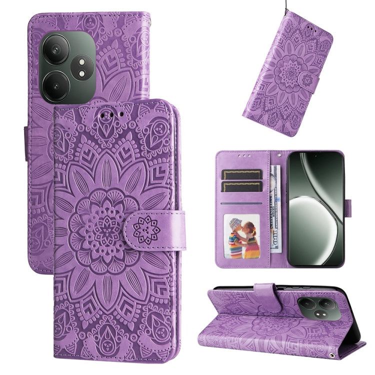 Embossed Sunflower Leather Phone Case, For Realme 16 Pro+ 5G, For Realme 16 Pro 5G, For Realme 15x 5G India / Realme C85 5G, For Realme C85 Pro 4G, For Realme 15T 5G, For Realme Narzo 80 Lite 4G / C71 India, For Realme 15 5G / Realme 15 Pro 5G         ...