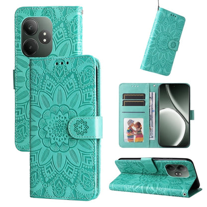 Embossed Sunflower Leather Phone Case, For Realme 16 Pro+ 5G, For Realme 16 Pro 5G, For Realme 15x 5G India / Realme C85 5G, For Realme C85 Pro 4G, For Realme 15T 5G, For Realme Narzo 80 Lite 4G / C71 India, For Realme 15 5G / Realme 15 Pro 5G         ...