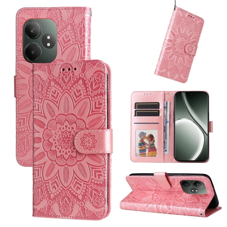 Embossed Sunflower Leather Phone Case, For Realme 16 Pro+ 5G, For Realme 16 Pro 5G, For Realme 15x 5G India / Realme C85 5G, For Realme C85 Pro 4G, For Realme 15T 5G, For Realme Narzo 80 Lite 4G / C71 India, For Realme 15 5G / Realme 15 Pro 5G         ...
