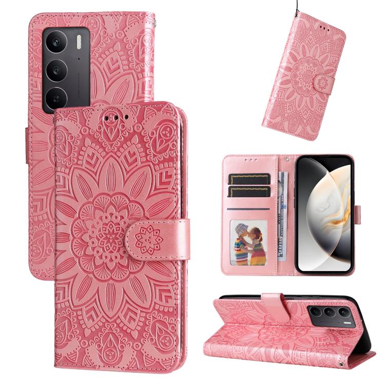 Embossed Sunflower Leather Phone Case, For Realme 16 Pro+ 5G, For Realme 16 Pro 5G, For Realme 15x 5G India / Realme C85 5G, For Realme C85 Pro 4G, For Realme 15T 5G, For Realme Narzo 80 Lite 4G / C71 India, For Realme 15 5G / Realme 15 Pro 5G         ...