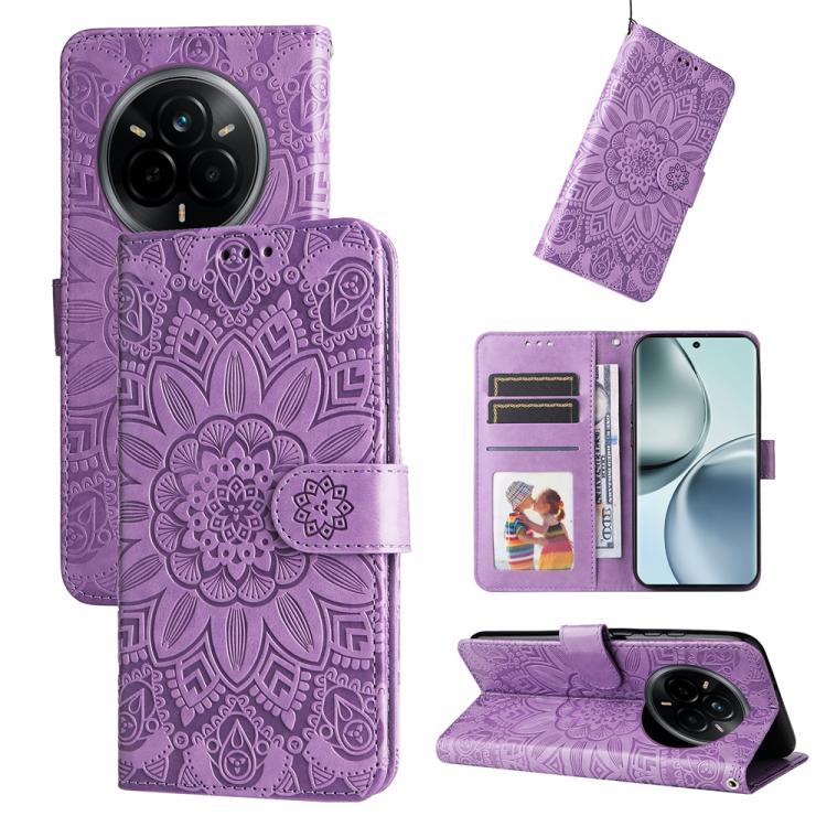 Embossed Sunflower Leather Phone Case, For Realme 16 Pro+ 5G, For Realme 16 Pro 5G, For Realme 15x 5G India / Realme C85 5G, For Realme C85 Pro 4G, For Realme 15T 5G, For Realme Narzo 80 Lite 4G / C71 India, For Realme 15 5G / Realme 15 Pro 5G         ...