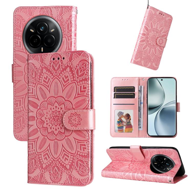 Embossed Sunflower Leather Phone Case, For Realme 16 Pro+ 5G, For Realme 16 Pro 5G, For Realme 15x 5G India / Realme C85 5G, For Realme C85 Pro 4G, For Realme 15T 5G, For Realme Narzo 80 Lite 4G / C71 India, For Realme 15 5G / Realme 15 Pro 5G         ...