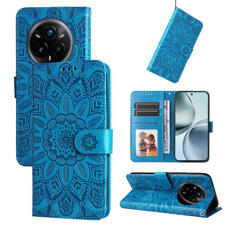 Embossed Sunflower Leather Phone Case, For Realme 16 Pro+ 5G, For Realme 16 Pro 5G, For Realme 15x 5G India / Realme C85 5G, For Realme C85 Pro 4G, For Realme 15T 5G, For Realme Narzo 80 Lite 4G / C71 India, For Realme 15 5G / Realme 15 Pro 5G         ...