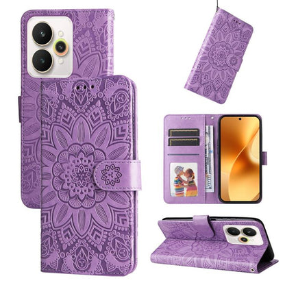 Embossed Sunflower Leather Phone Case, For Realme 16 Pro+ 5G, For Realme 16 Pro 5G, For Realme 15x 5G India / Realme C85 5G, For Realme C85 Pro 4G, For Realme 15T 5G, For Realme Narzo 80 Lite 4G / C71 India, For Realme 15 5G / Realme 15 Pro 5G         ...