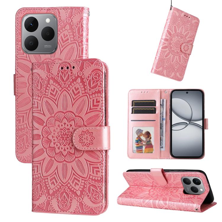 Embossed Sunflower Leather Phone Case, For Realme 16 Pro+ 5G, For Realme 16 Pro 5G, For Realme 15x 5G India / Realme C85 5G, For Realme C85 Pro 4G, For Realme 15T 5G, For Realme Narzo 80 Lite 4G / C71 India, For Realme 15 5G / Realme 15 Pro 5G         ...