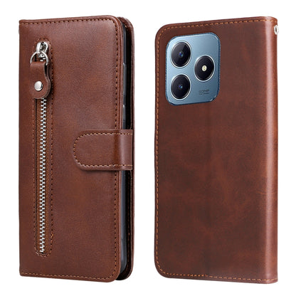 Fashion Calf Texture Zipper Leather Phone Case, For Realme 16 Pro+ 5G, For Realme 16 Pro 5G, For Realme 15x 5G India / Realme C85 5G, For Realme C85 Pro 4G, For Realme 15T 5G, For Realme Narzo 80 Lite 4G / C71 India, For Realme 15 5G / Realme 15 Pro 5G...