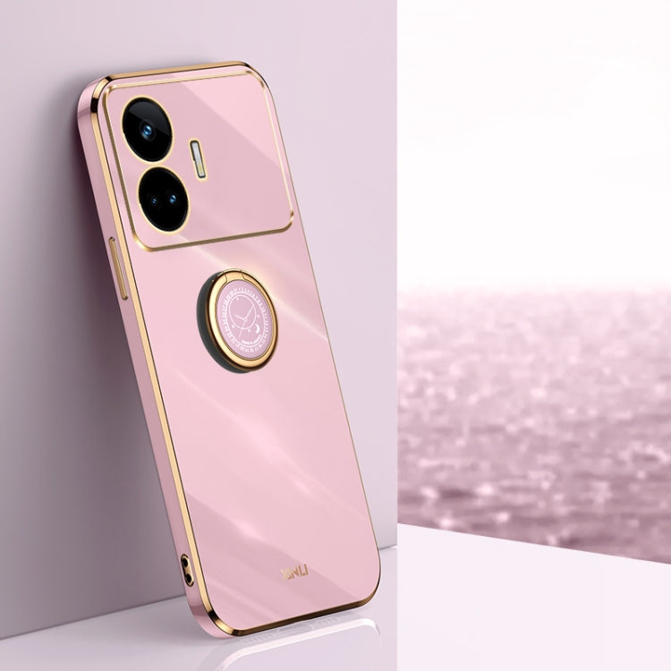 XINLI Straight Edge 6D Electroplate TPU Phone Case with Ring Holder, For Realme GT Neo5 SE, For Realme C55