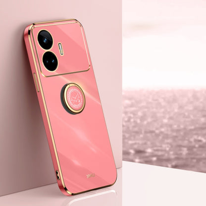 XINLI Straight Edge 6D Electroplate TPU Phone Case with Ring Holder, For Realme GT Neo5 SE, For Realme C55