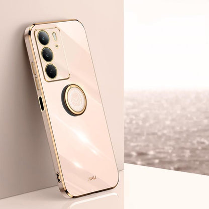 XINLI Straight Edge 6D Electroplate TPU Phone Case with Ring Holder, For Realme GT 8 Pro 5G, For Realme 15 5G Global, For Realme 14 5G Global, For Realme Neo7X, For Realme Neo7 SE, For Realme14 Pro+, For Realme C75, For Realme GT 7 Pro 5G              ...