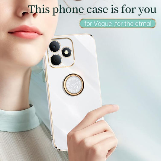 XINLI Straight Edge 6D Electroplate TPU Phone Case with Ring Holder, For Realme Note 80 4G, For Realme 16 Pro 5G, For Realme GT 8 Pro 5G, For Realme 15 5G Global, For Realme 14 5G Global, For Realme Neo7X, For Realme Neo7 SE, For Realme14 Pro+         ...