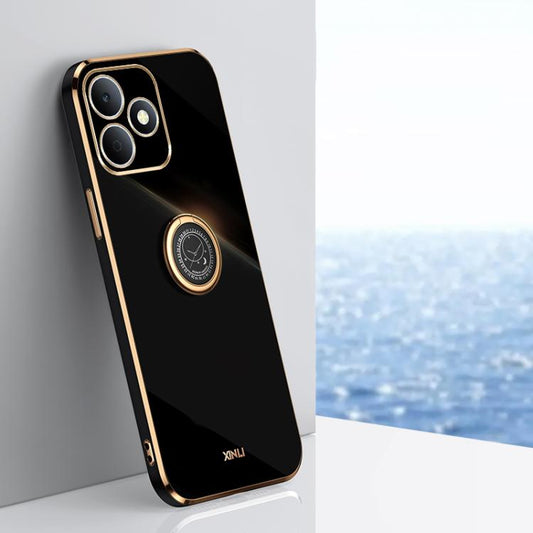XINLI Straight Edge 6D Electroplate TPU Phone Case with Ring Holder, For Realme Note 80 4G, For Realme 16 Pro 5G, For Realme GT 8 Pro 5G, For Realme 15 5G Global, For Realme 14 5G Global, For Realme Neo7X, For Realme Neo7 SE, For Realme14 Pro+         ...