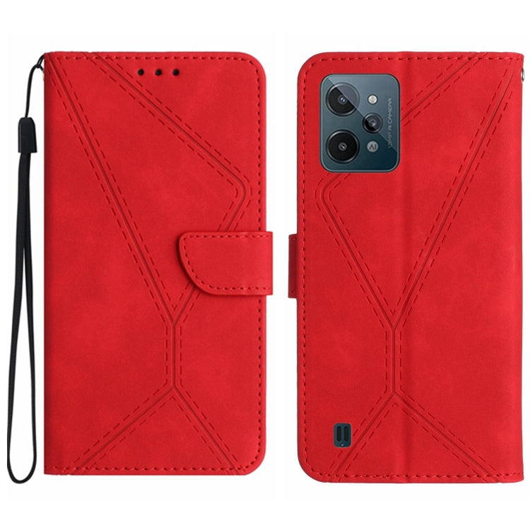 Stitching Embossed Leather Phone Case, For Realme C31, For Realme C55, For Realme 9i / OPPO A36 4G, For Realme 10 4G, For Realme 10 5G / 9i 5G, For Realme 10 Pro+, For Realme C33 2023 / 2022, For Realme C35