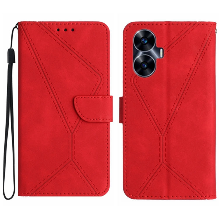 Stitching Embossed Leather Phone Case, For Realme C31, For Realme C55, For Realme 9i / OPPO A36 4G, For Realme 10 4G, For Realme 10 5G / 9i 5G, For Realme 10 Pro+, For Realme C33 2023 / 2022, For Realme C35