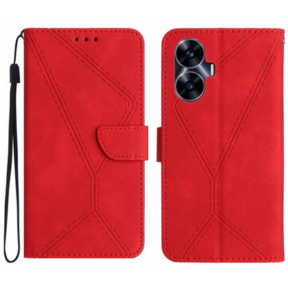 Stitching Embossed Leather Phone Case, For Realme C31, For Realme C55, For Realme 9i / OPPO A36 4G, For Realme 10 4G, For Realme 10 5G / 9i 5G, For Realme 10 Pro+, For Realme C33 2023 / 2022, For Realme C35