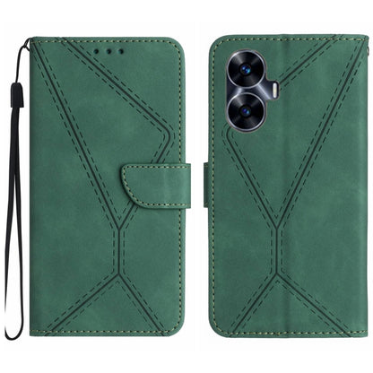 Stitching Embossed Leather Phone Case, For Realme C31, For Realme C55, For Realme 9i / OPPO A36 4G, For Realme 10 4G, For Realme 10 5G / 9i 5G, For Realme 10 Pro+, For Realme C33 2023 / 2022, For Realme C35