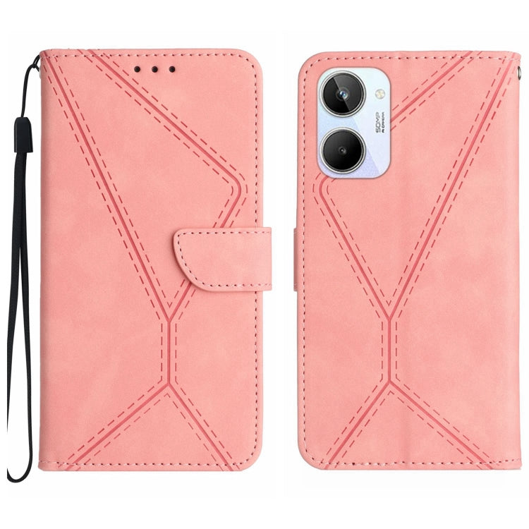 Stitching Embossed Leather Phone Case, For Realme C31, For Realme C55, For Realme 9i / OPPO A36 4G, For Realme 10 4G, For Realme 10 5G / 9i 5G, For Realme 10 Pro+, For Realme C33 2023 / 2022, For Realme C35