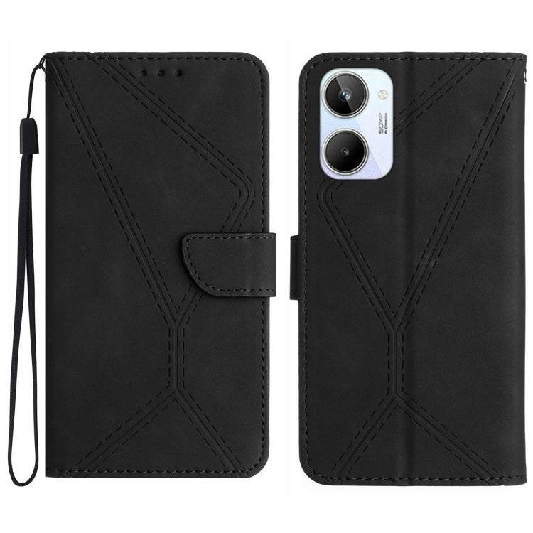 Stitching Embossed Leather Phone Case, For Realme C31, For Realme C55, For Realme 9i / OPPO A36 4G, For Realme 10 4G, For Realme 10 5G / 9i 5G, For Realme 10 Pro+, For Realme C33 2023 / 2022, For Realme C35