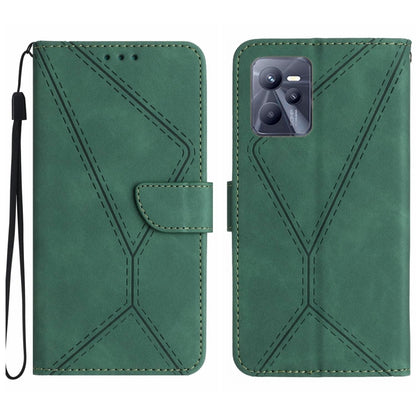 Stitching Embossed Leather Phone Case, For Realme C31, For Realme C55, For Realme 9i / OPPO A36 4G, For Realme 10 4G, For Realme 10 5G / 9i 5G, For Realme 10 Pro+, For Realme C33 2023 / 2022, For Realme C35