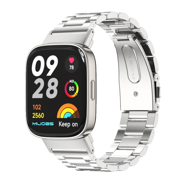 Mijobs Three-Bead Metal Stainless Steel Watch Band, For Redmi Watch 3