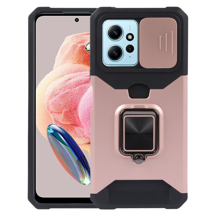 Camera Shield Card Slot PC+TPU Phone Case, For Redmi Note 14 Pro 5G / 14 Pro+ 5G, For Redmi Note 14 4G 163mm, For Redmi Note 13 4G, For Redmi Note 13 Pro 5G, For Redmi Note 12 4G