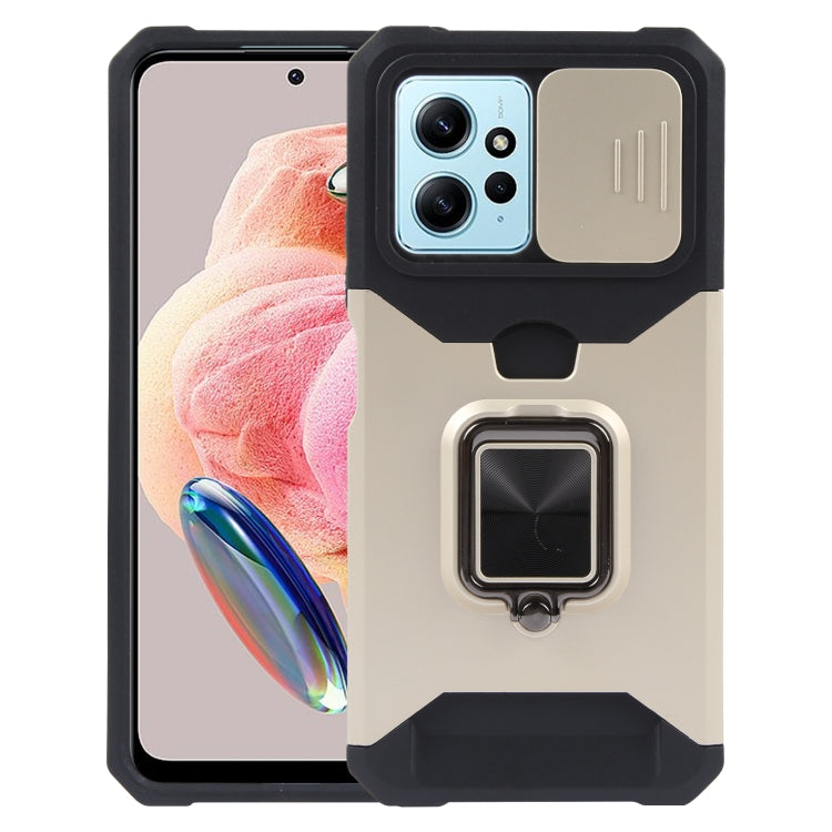 Camera Shield Card Slot PC+TPU Phone Case, For Redmi Note 14 Pro 5G / 14 Pro+ 5G, For Redmi Note 14 4G 163mm, For Redmi Note 13 4G, For Redmi Note 13 Pro 5G, For Redmi Note 12 4G