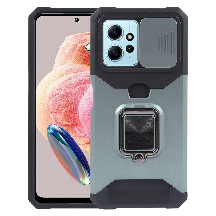 Camera Shield Card Slot PC+TPU Phone Case, For Redmi Note 14 Pro 5G / 14 Pro+ 5G, For Redmi Note 14 4G 163mm, For Redmi Note 13 4G, For Redmi Note 13 Pro 5G, For Redmi Note 12 4G