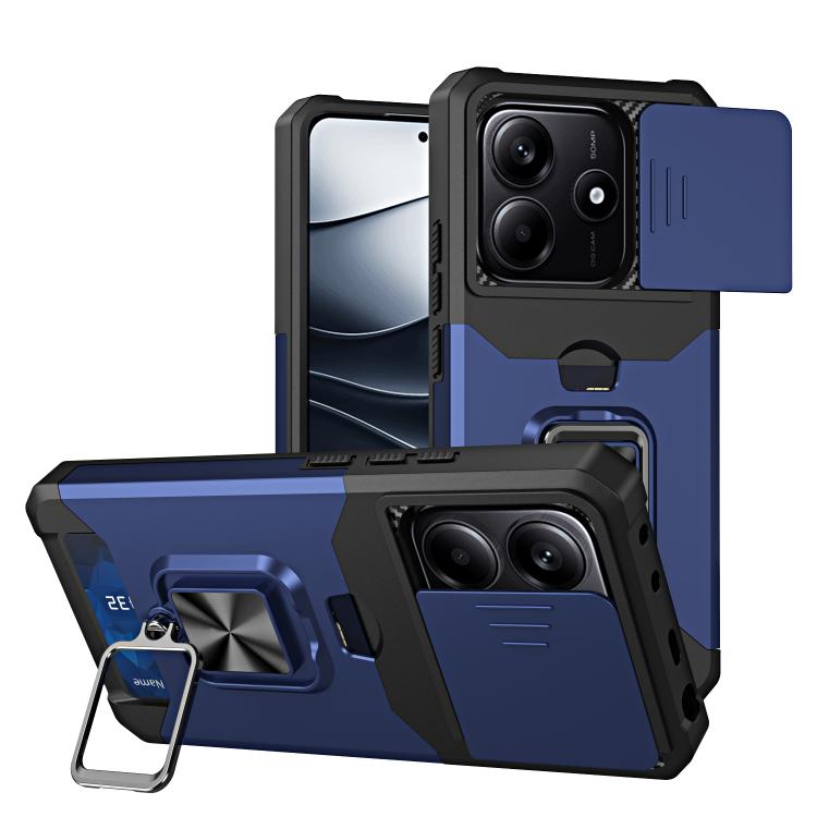 Camera Shield Card Slot PC+TPU Phone Case, For Redmi Note 14 Pro 5G / 14 Pro+ 5G, For Redmi Note 14 4G 163mm, For Redmi Note 13 4G, For Redmi Note 13 Pro 5G, For Redmi Note 12 4G