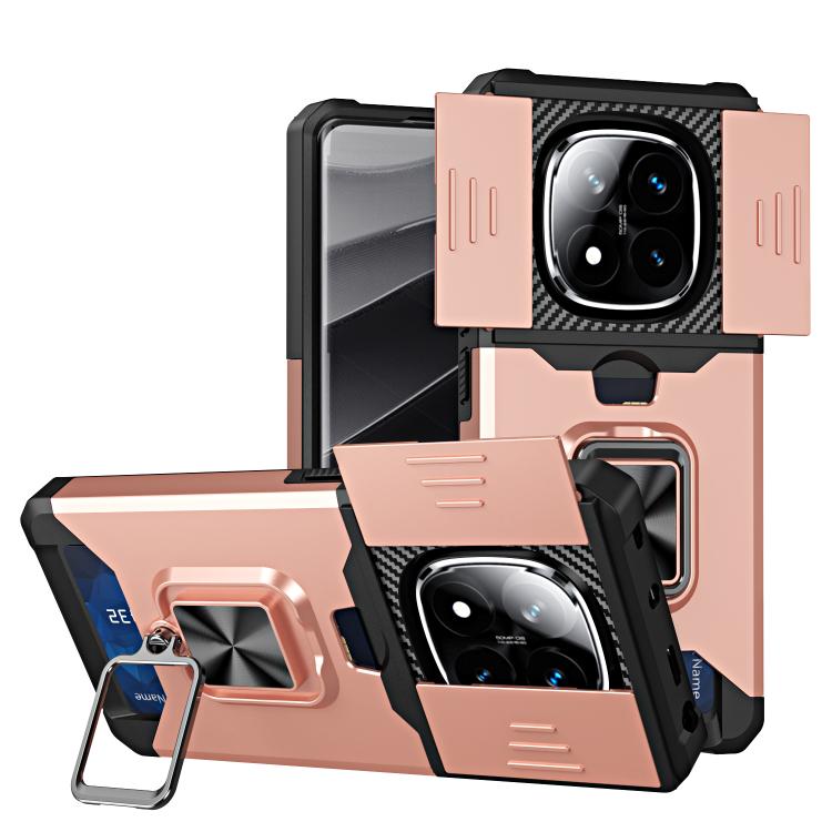 Camera Shield Card Slot PC+TPU Phone Case, For Redmi Note 14 Pro 5G / 14 Pro+ 5G, For Redmi Note 14 4G 163mm, For Redmi Note 13 4G, For Redmi Note 13 Pro 5G, For Redmi Note 12 4G